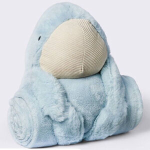 Cloud Island Baby Blanket With Large Soft Whale Plush Toy Blue Nursery Baby Gift